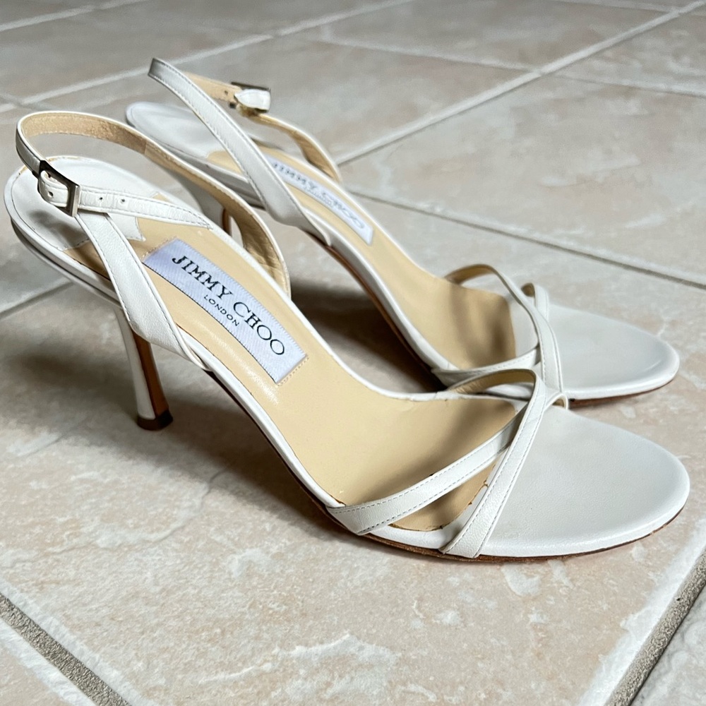 Jimmy choo white strappy sandal size 38